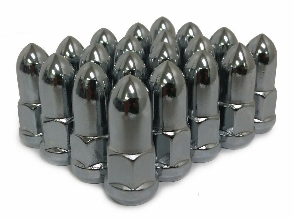 25 Bullet Lug Nuts 7/16-20 Chrome Acorn 3/4" Hex Wheel Nut Firebird GTO Cutlass