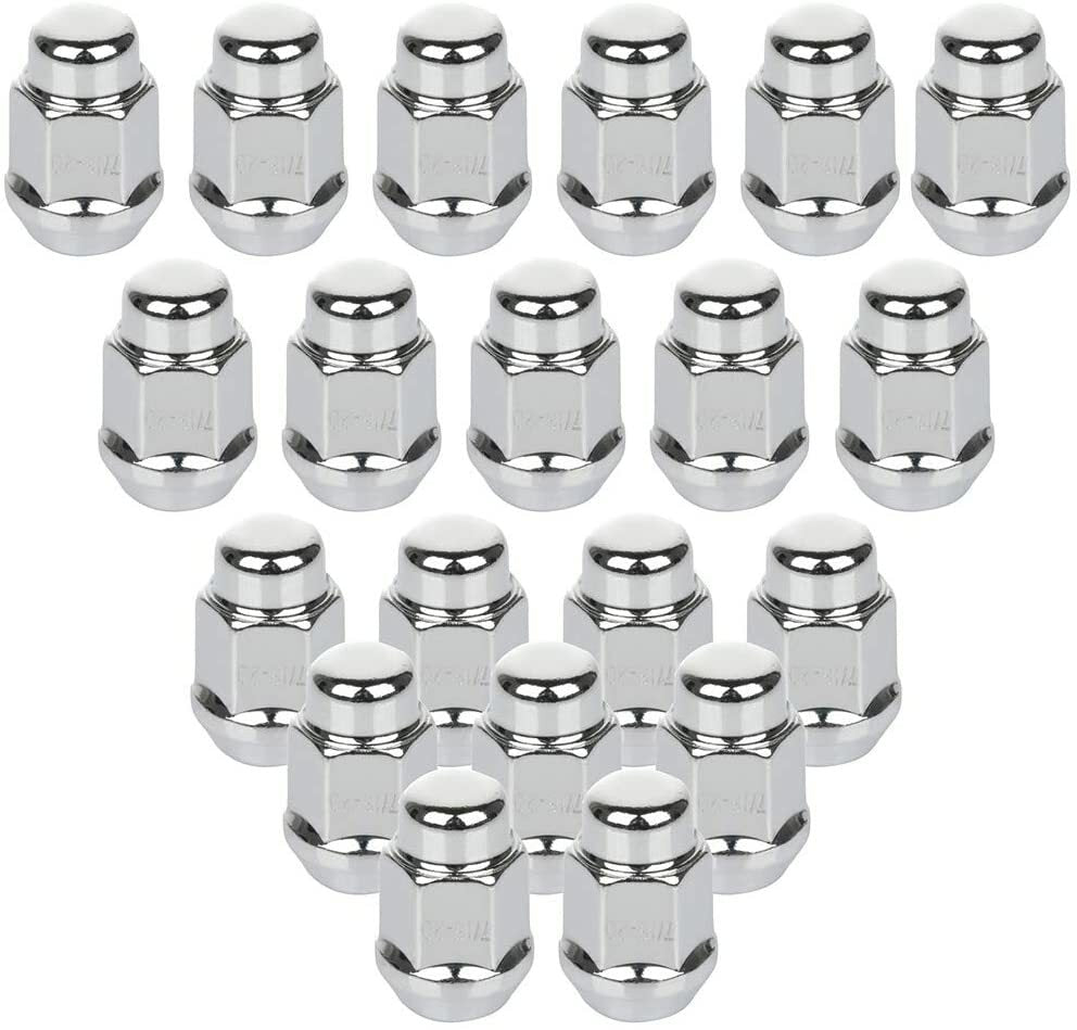 20 Chrome Bulge Acorn Lug Nuts 1.38 Inch 12x1.5 Ford Fusion Focus Escape Lincoln
