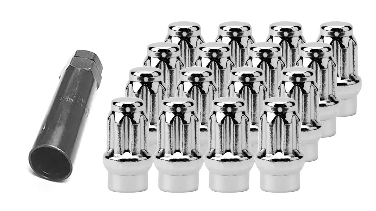 24 Chrome ET Spline Lug Nuts 14x1.5 Fits 2022+ Toyota Tundra 2024+ Toyota Tacoma