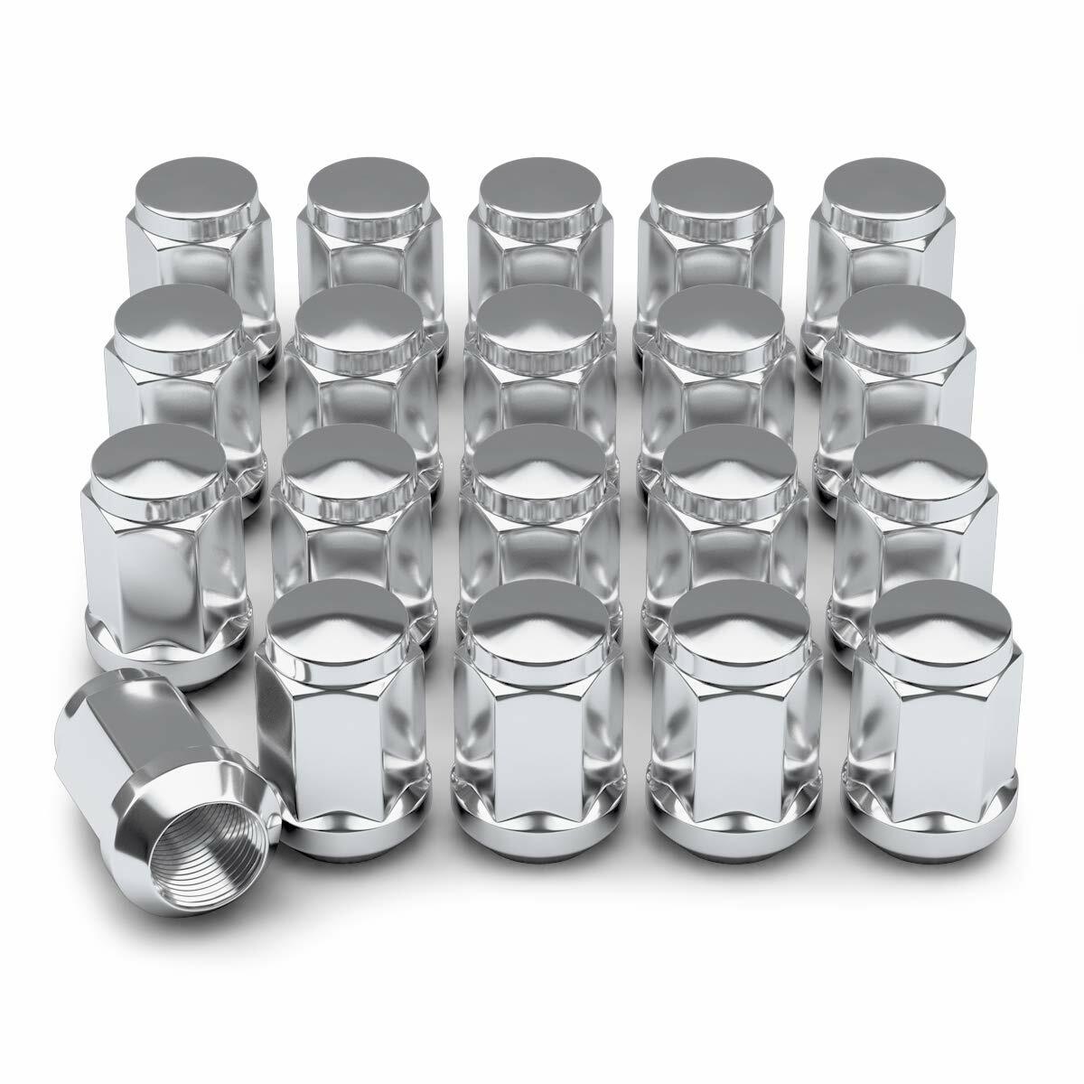 23x Jeep Chrome Lug Nuts 1/2"-20 Closed End 5x5 5x4.5 5x5.5 Bulge Acorn Lugs