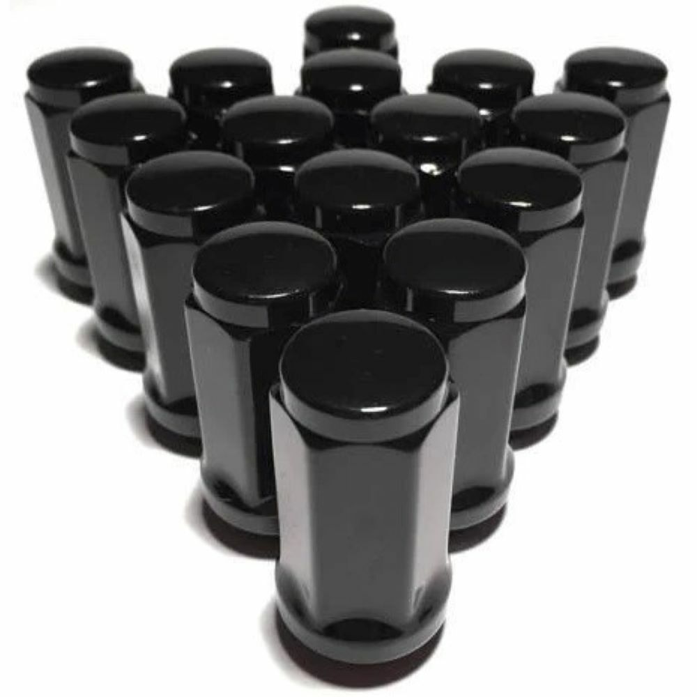 16x Black Bulge Acorn Lug Nuts 1.38" Inch Fits JDM Toyota Scion 12x1.5 3/4" HEX