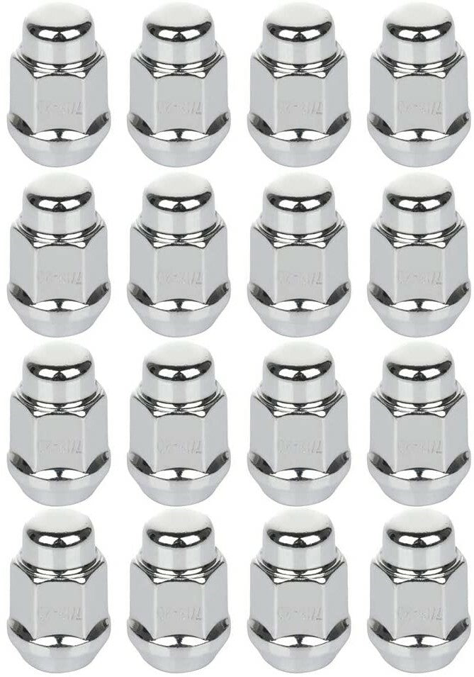 Chrome Bulge Acorn Lug Nuts 1.38" Inch Fits Ford Focus Fiesta EcoSport 12x1.5