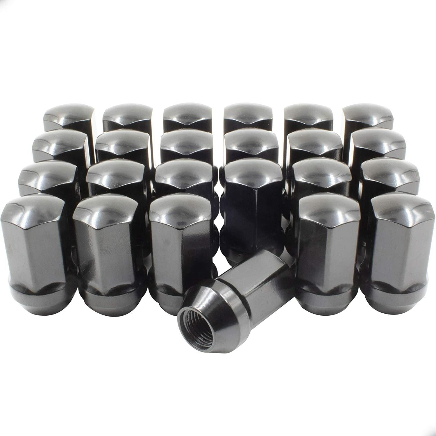 24 Black OEM Factory Style Lug Nuts 14x1.5 Fits 2019 Ram 1500 & Newer 22mm 7/8"