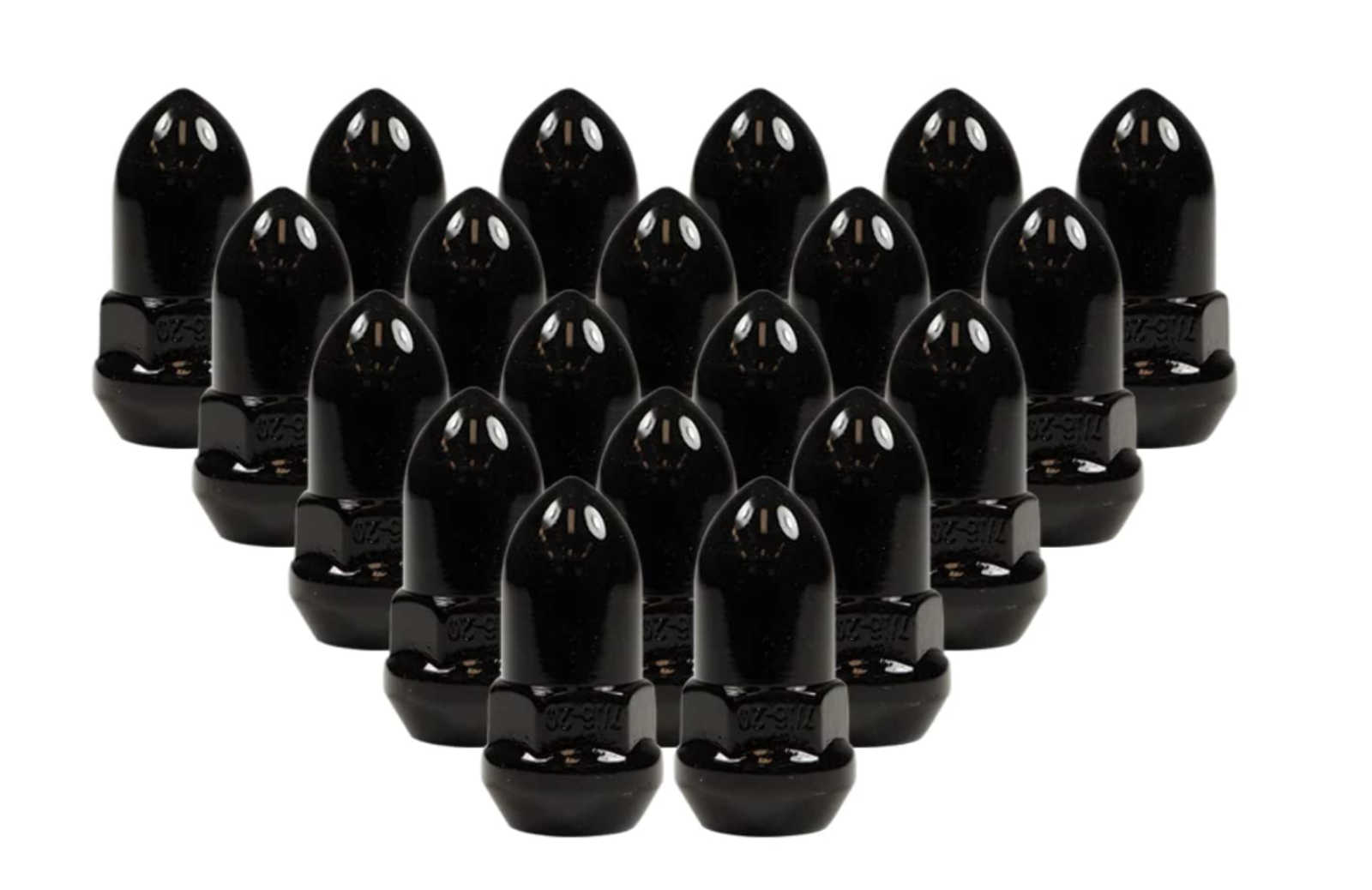20 Bullet Lug Nuts 7/16-20 Black Acorn 3/4" Hex Wheel Nut Firebird GTO Cutlass