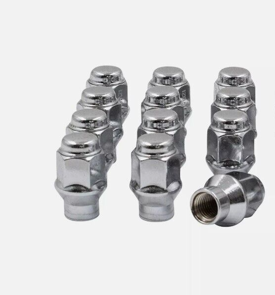 10 Chrome Extended Thread ET Lug Nuts 1/2X20 Fits Ford DODGE JEEP CHEVY 3/4" Hex