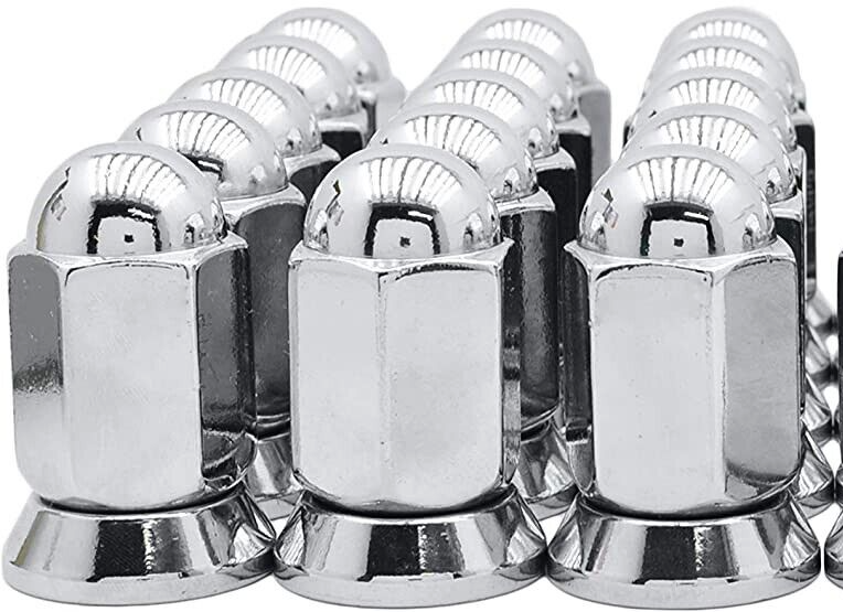 16 Alcoa 9/16-18 Chrome Dually Lug Nuts Flat Seat With Swivel Washers