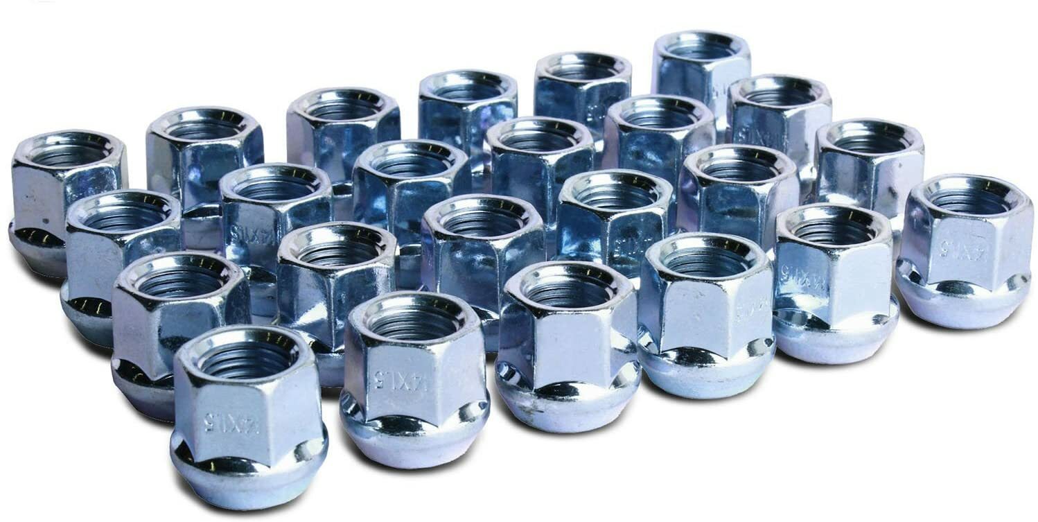 24 Lug Nuts Open End Bulge Acorn 7/16-20 GM Chevy Truck