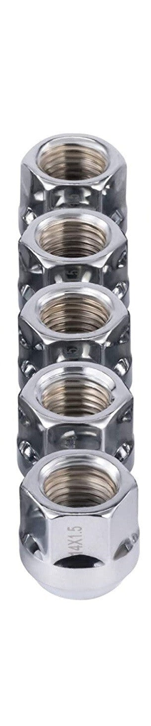 5x 14x1.5 Open End Lug Nuts Bulge Acorn Style 60 Degree Conical Seat 3/4" HEX