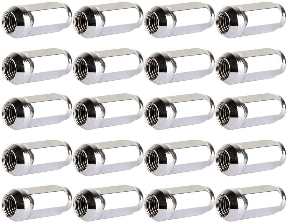 24 Chrome Bulge Acorn Lug Nuts 2" Inch Dodge Durango Dakota Viper 1/2x20 Or 1/2