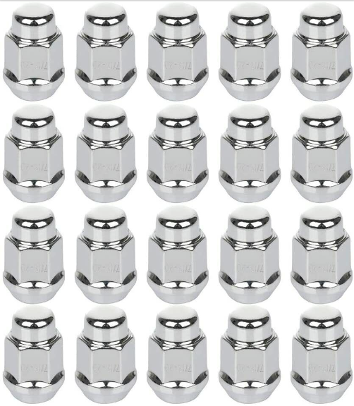 20 Chrome Bulge Acorn Lug Nuts 1.38" Fits Nissan Infiniti JDM 3/4 HEX 12x1.25