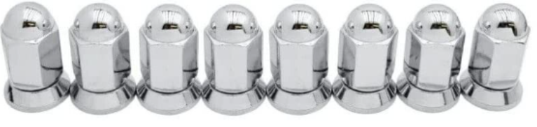 8 Alcoa Chrome Dually Lug Nuts Flat Seat With Swivel Washers Fits 14x1.5 Trucks