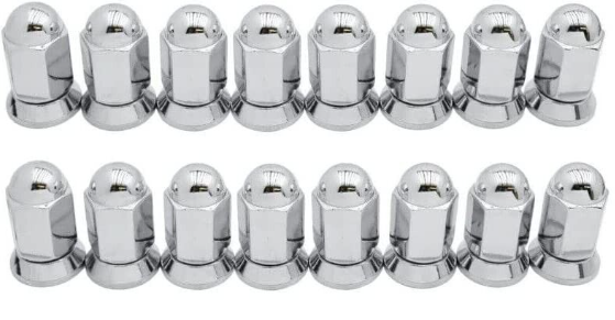 16 Alcoa Chrome Dually Lug Nuts Flat Seat With Swivel Washers Fits 14x1.5 Trucks