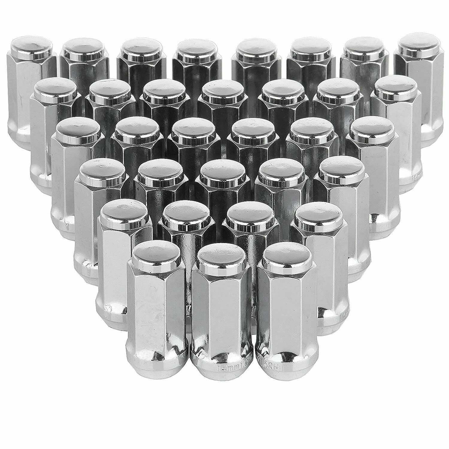 32 Chrome Bulge Acorn Lug Nuts 2" Inch Ford Dodge Ram Truck 1/2x20 Or 1/2 Inch