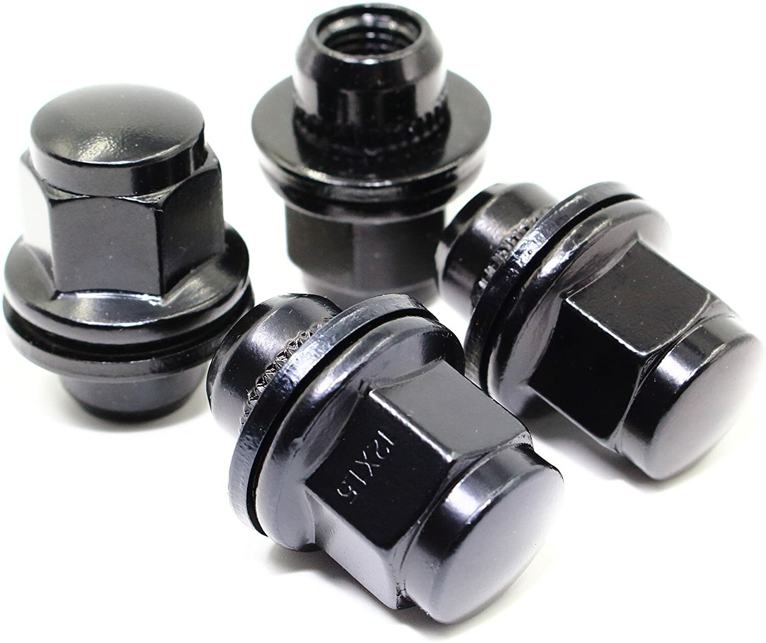 5 OEM Factory Lug Nuts Black Fits Toyota Lexus 12x1.5 Fits Mag Flat Seat Wheel