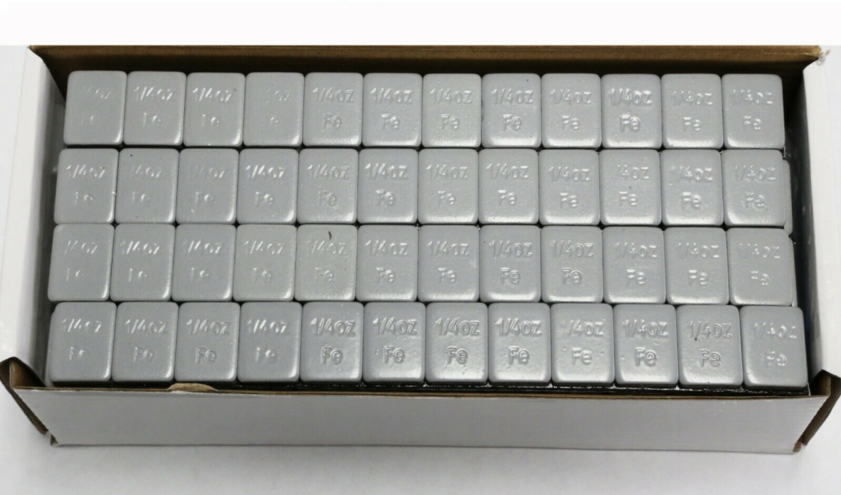 1/4 oz Wheel Weights Zinc Coated Stick-on Adhesive Tape 0.25 oz Grey 7 gm 1 Box