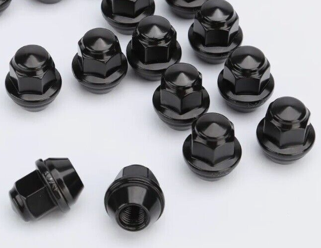 10 OEM Black Factory Style Lug Nuts Fits Ford Lincoln 12x1.5 Fusion Focus Escape