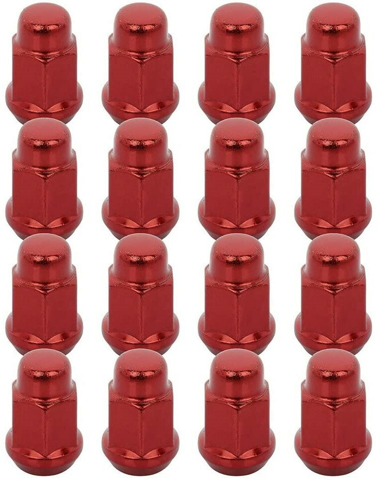 16 Red Bulge Acorn Lug Nuts 1.38" Inch Fits JDM Honda Acura 12x1.5 3/4" HEX