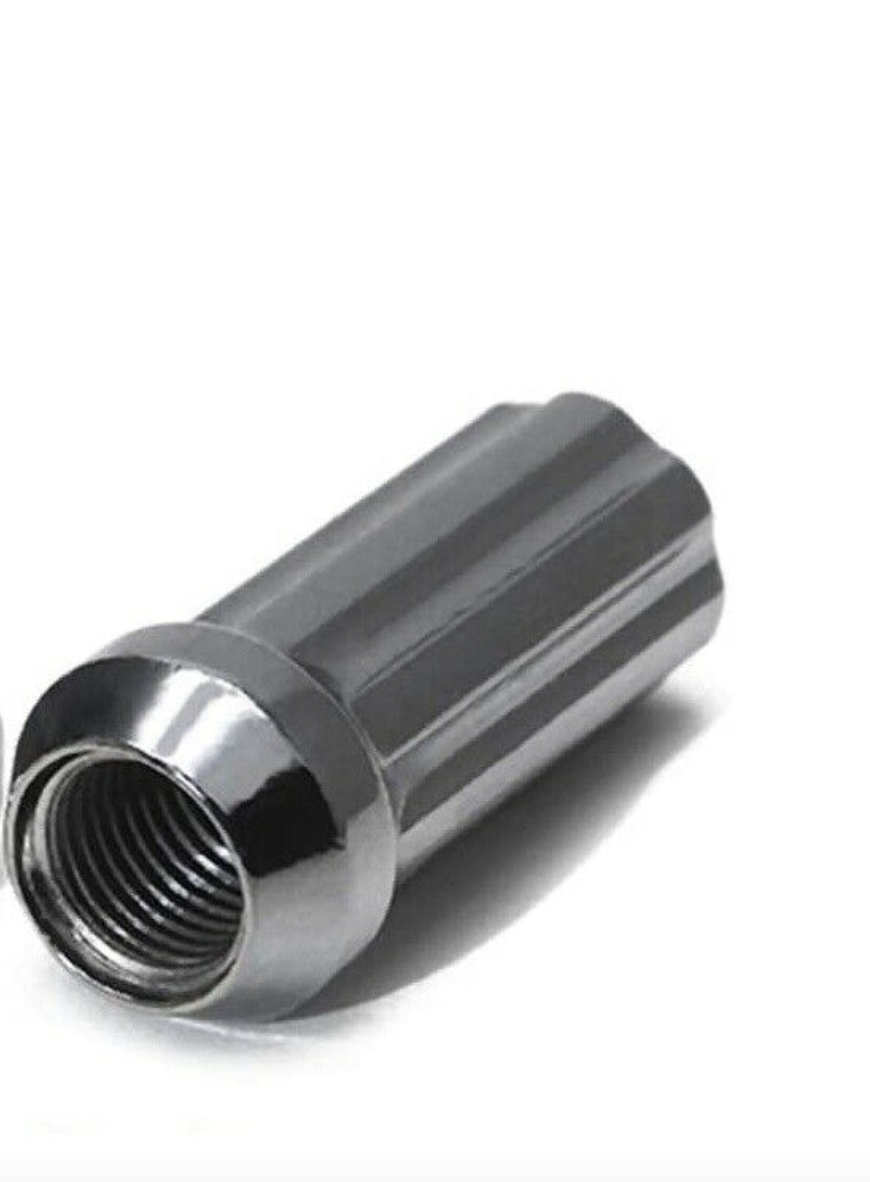 Chrome Spline Lug Nuts 14x1.5 Fits Chevy GMC Silverado Sierra 1500 (One Piece)