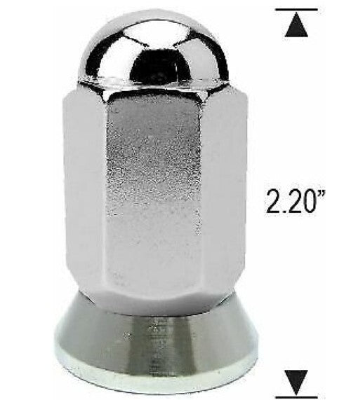 Alcoa 9/16-18 Chrome Dually Lug Nuts Fits 1987-1998 Ford F-250 F-350 Trucks 1x