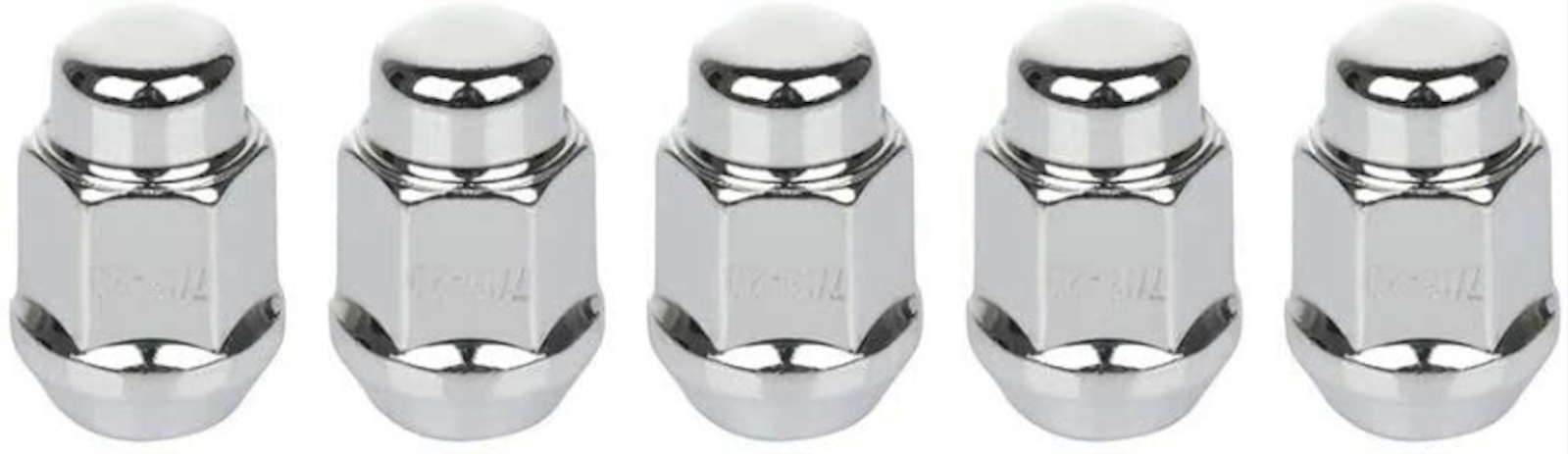 5 Chrome Bulge Acorn Lug Nuts 1.38 Inch 12x1.5 Fits Honda Toyota Acura Lexus For