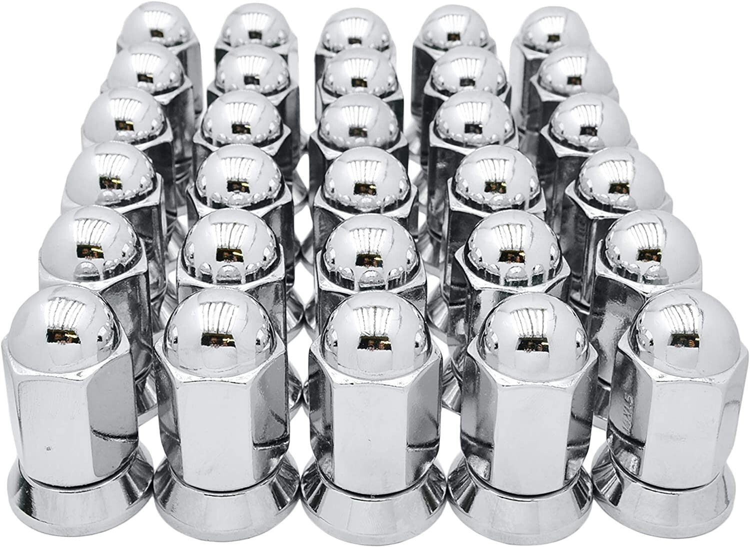 32 Alcoa Chrome Dually Lug Nuts Flat Seat With Swivel Washers Fits 14x1.5 Trucks