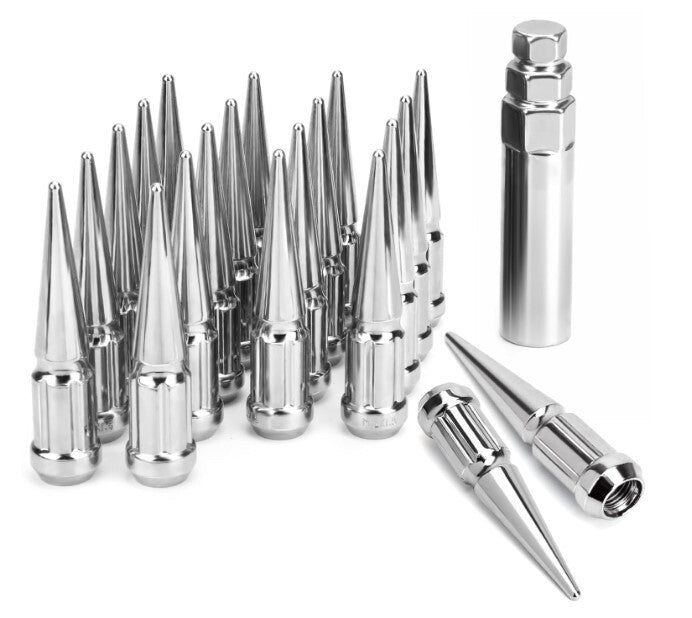 7/16-20 Chrome Spike Lug Nuts 3.35" Fits Classic Chevy Impala Chevelle Vette 20p