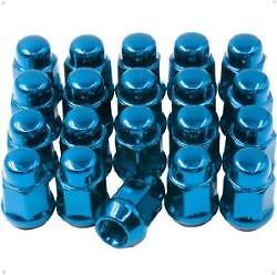 24 Blue Closed End Bulge Acorn Lug Nuts 7/16-20 Fits Chevy GMC 6 Lug K10 Blazer