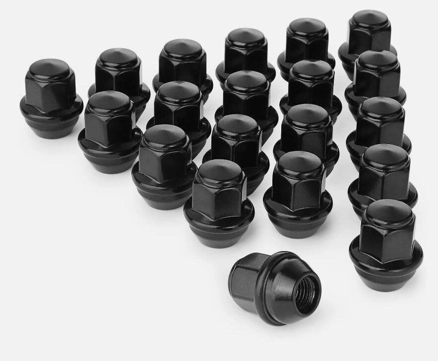 20 OEM Black Factory Style Lug Nuts Fits Ford Lincoln 12x1.5 Fusion Focus Escape