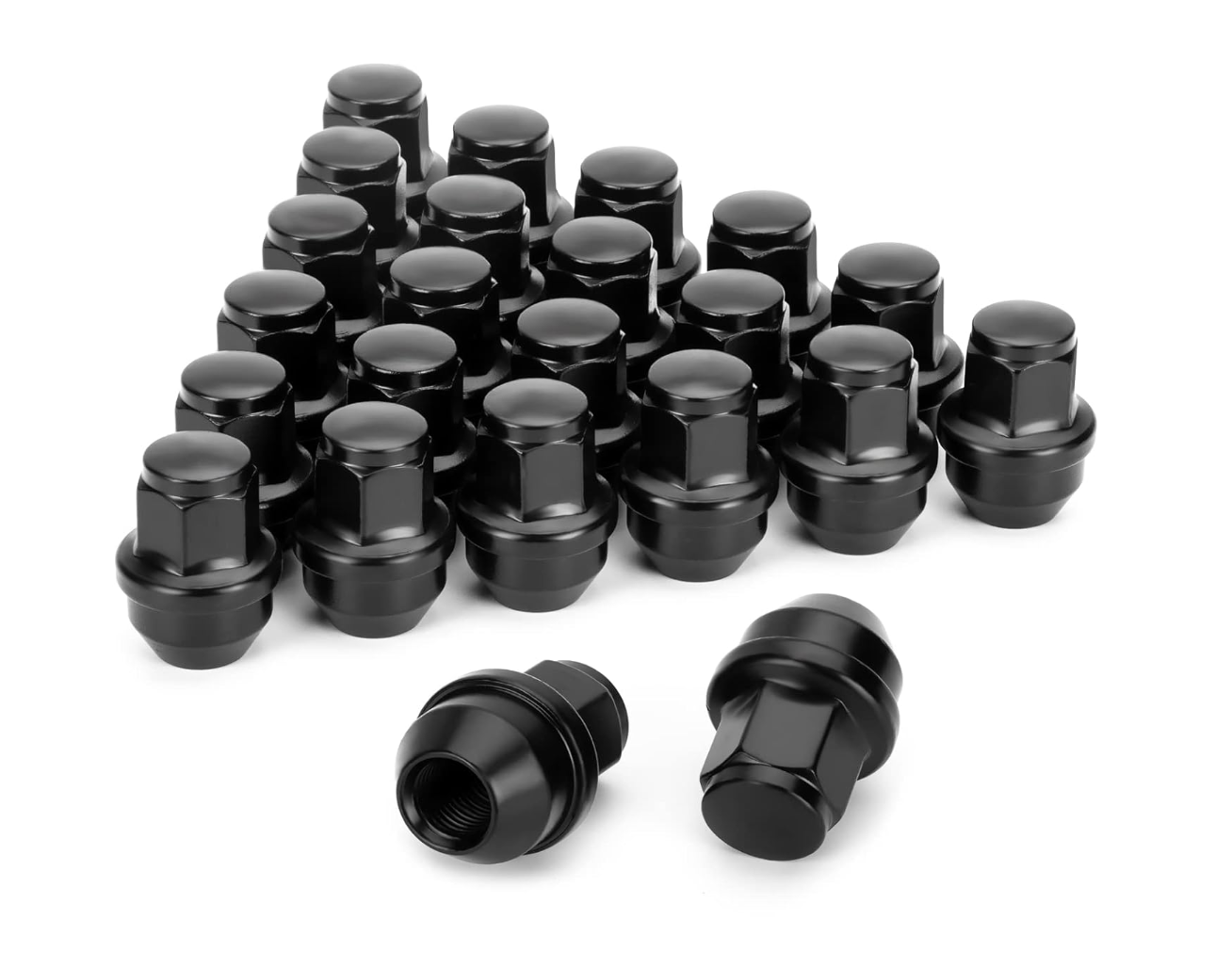 Fits Ford F-150 2015-2024 OEM Replacement Solid Black Lug Nuts 14x1.5 | 24x