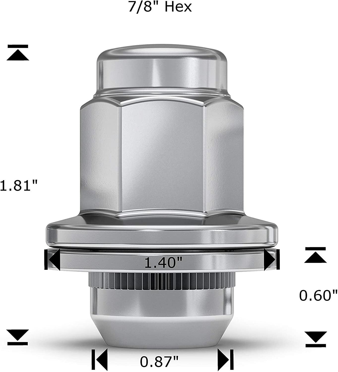 Chrome 14x1.5 OEM Factory Style Mag Lug Nut Fits 2016-Newer Nissan Titan XD