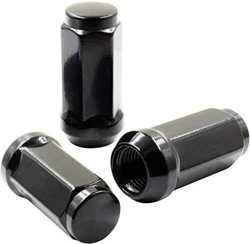 8x 9/16-18 Black Bulge Acorn Lug Nuts 2" Tall Fits 1987-1998 Ford F-250 F-350