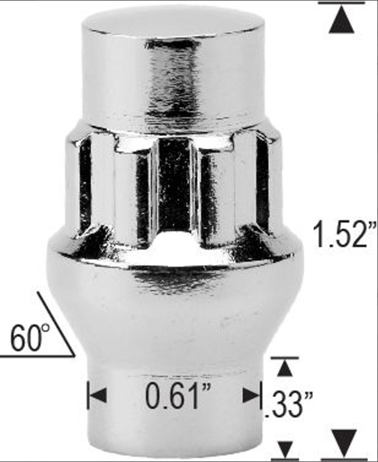 5x CLOSED END ET WHEEL LOCKS 7/16-20 Chrome Fits Chevy Pontiac Buick Oldsmobile