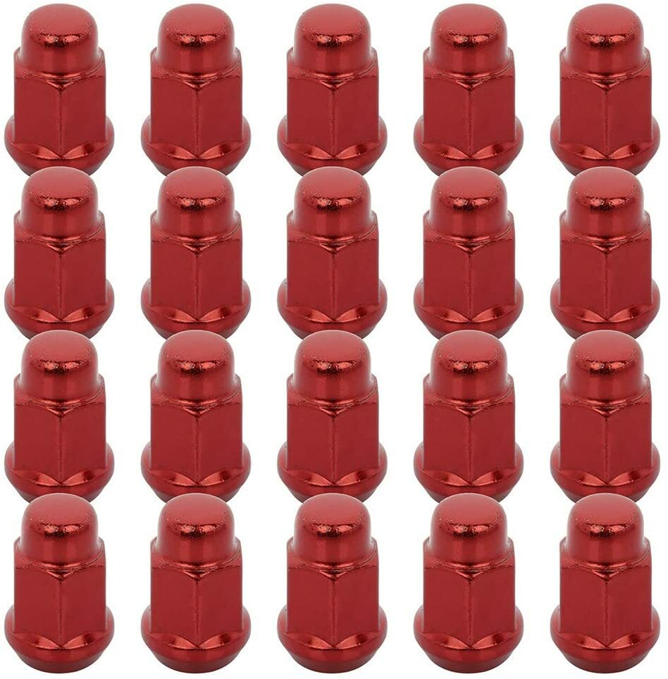 20x Red Bulge Acorn Lug Nuts 1.38" Inch Fits Subaru Suzuki JDM 3/4 HEX 12x1.25